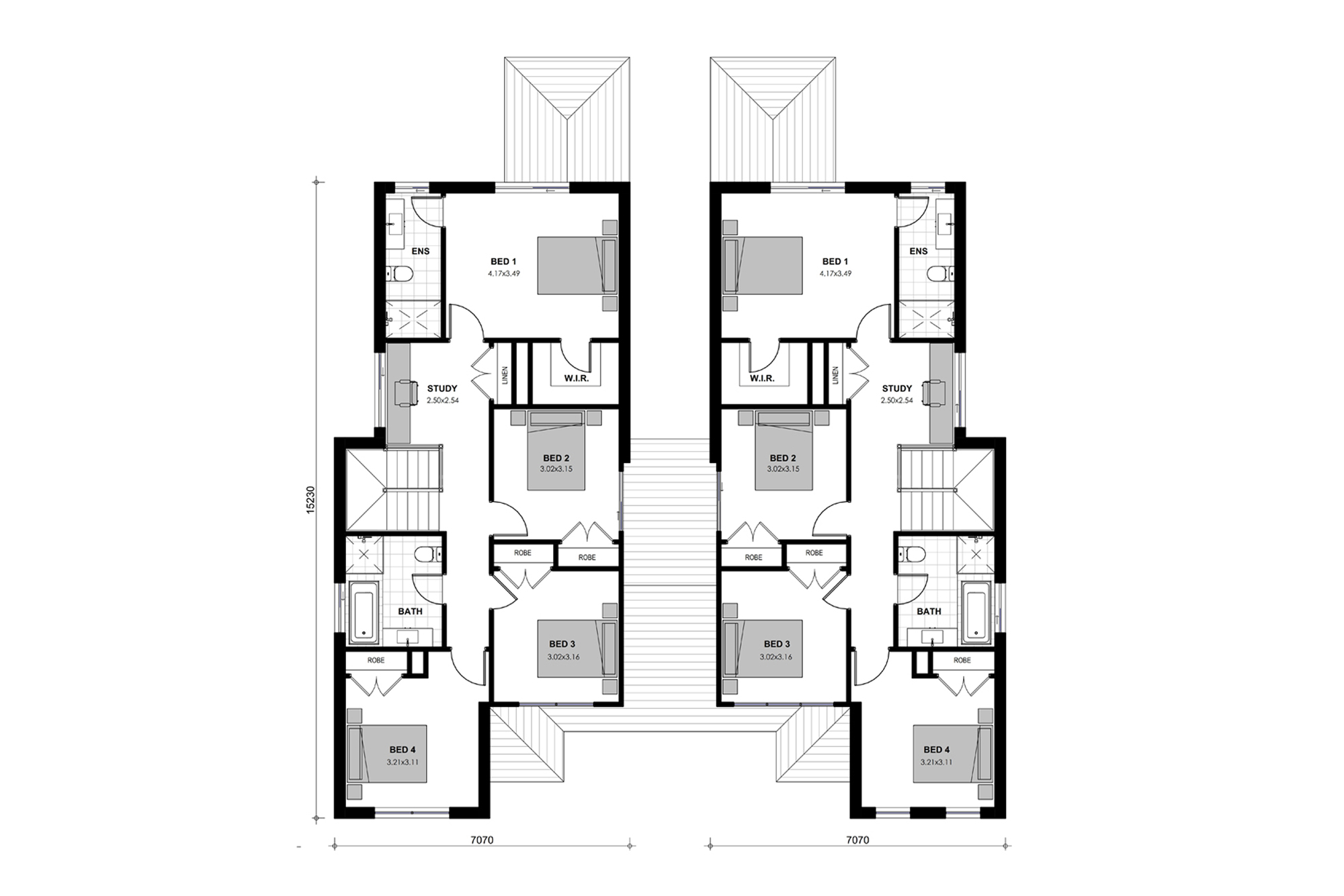 Caringbah 43 by zac.com.au, 8 bedroom 5 bathroom 2 car 2 storey passive solar house plan, 16.07m x 18.23m, NSW - Upper floor